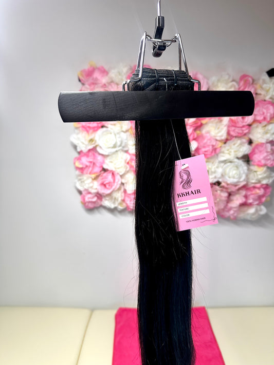 Extension Lisce Lusso in Capelli 100% Veri (Remy), Lunghezza 30 Pollici, 100 Grammi