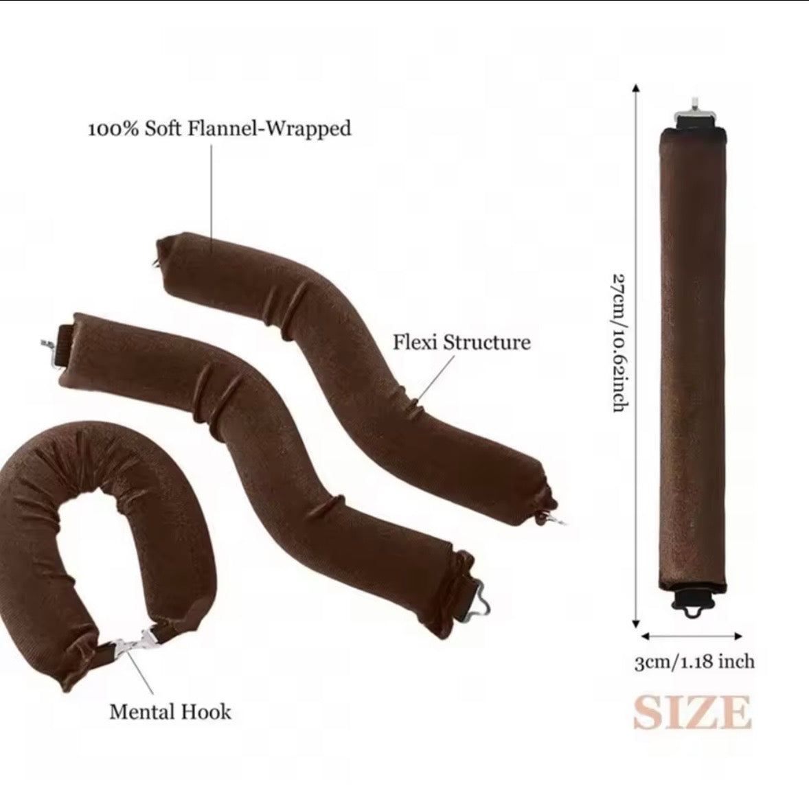 Bigodini senza calore, fascia per arricciare i capelli senza calore, bigodini per onde pigre con gancio, asta flessibile morbida per dormire, strumenti per lo styling. Descrizione per un sito , manutenzione e durezza