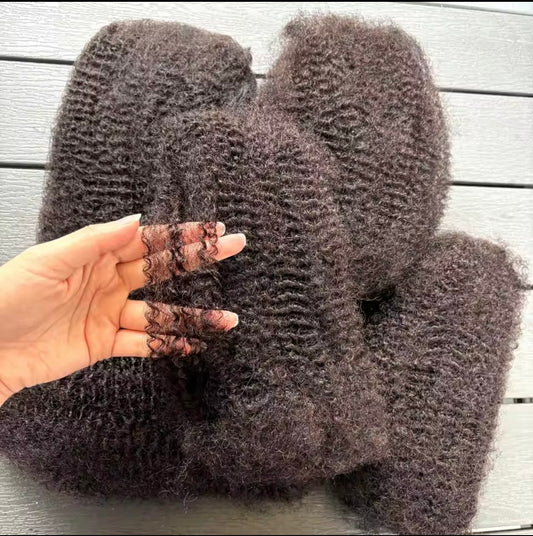 Extensions di capelli umani 4C Afro crespi sfusi da 18 pollici 50 g/pacco, Remy brasiliano sfuso per Locs, micro torsioni, capelli da intrecciare