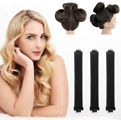 Bigodini senza calore, fascia per arricciare i capelli senza calore, bigodini per onde pigre con gancio, asta flessibile morbida per dormire, strumenti per lo styling. Descrizione per un sito , manutenzione e durezza